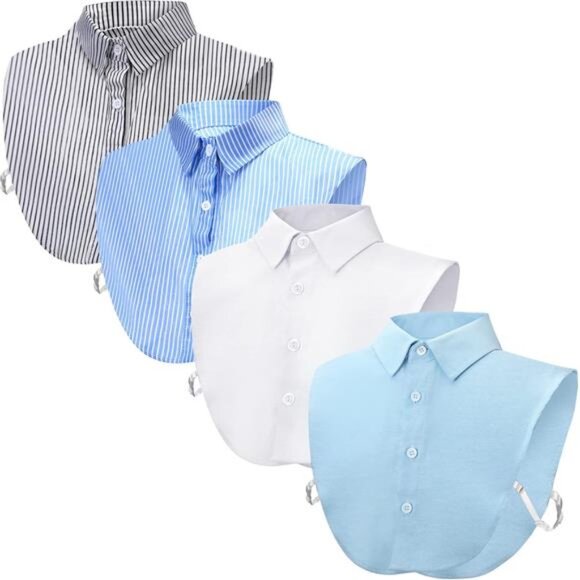 4 Pcs Fake Collar Detachable False Dickey Collar Half Shirts Round for - Picture 1 of 7